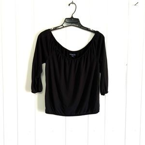 Black American Eagle Outfitters One Shoulder Shirt